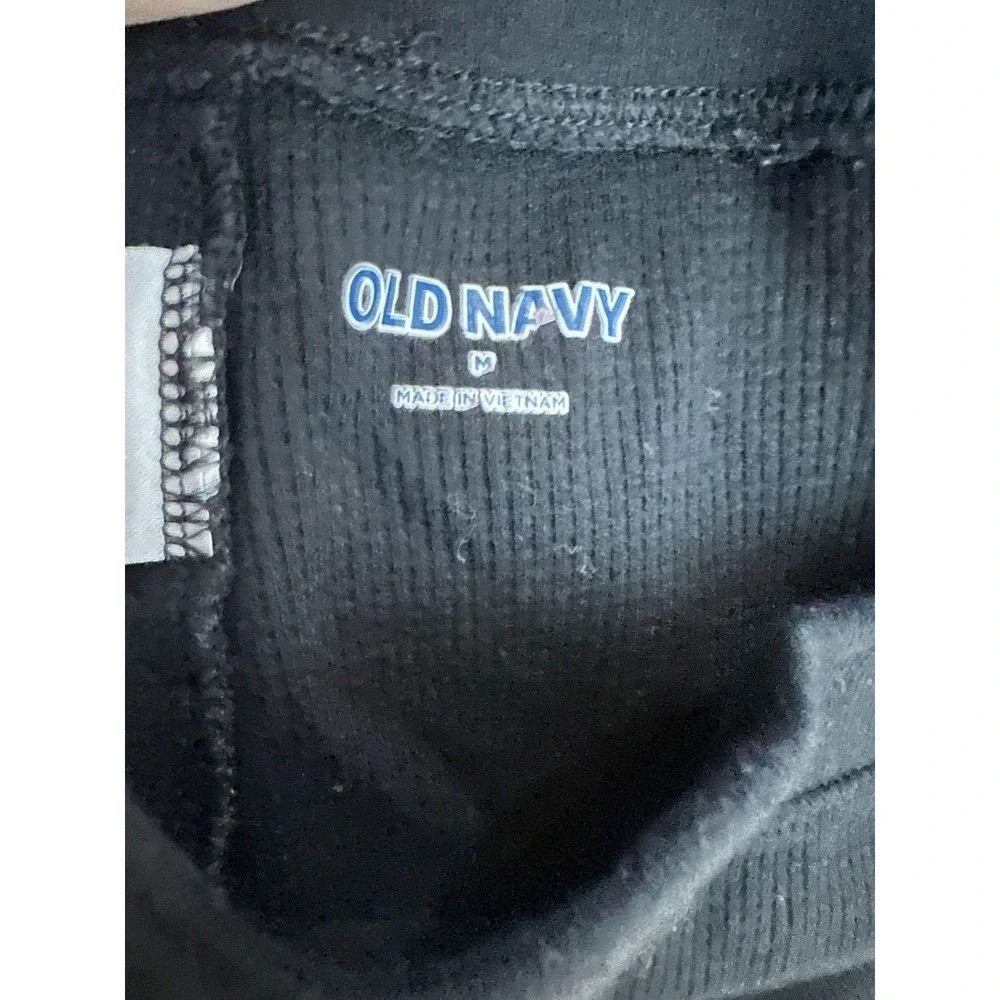 Old Navy Thermal Pants Mens Medium Black Waffle Knit‎ Button Fly Base Layer
